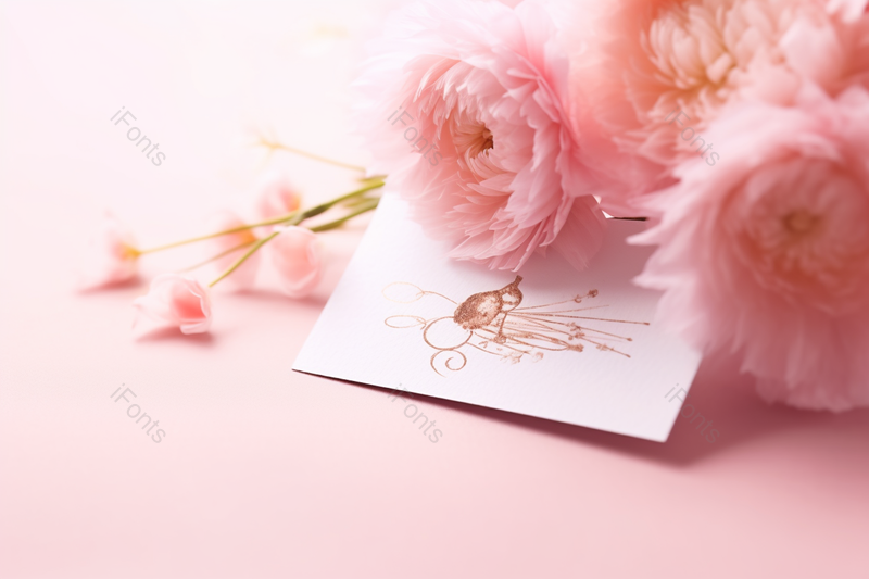 粉色浪漫氛围花朵卡片摄影图,高清,摄影图,摄影图片,图片大全,摄影图免费下载